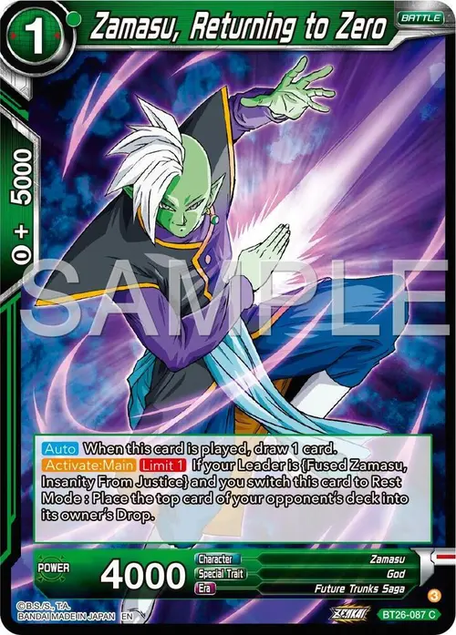 Zamasu, Returning to Zero card art