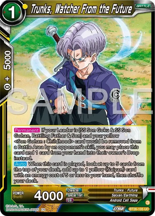 Trunks, Watcher From the Future card art