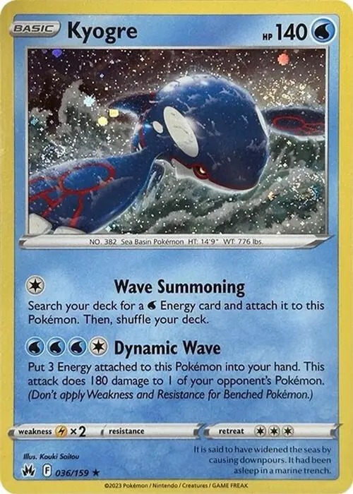 Kyogre - 036/159 (Pixel Holo) card art