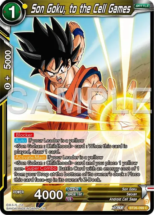 Son Goku, to the Cell Games card art