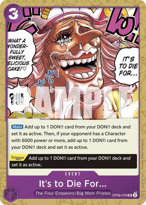 It's to Die For card art