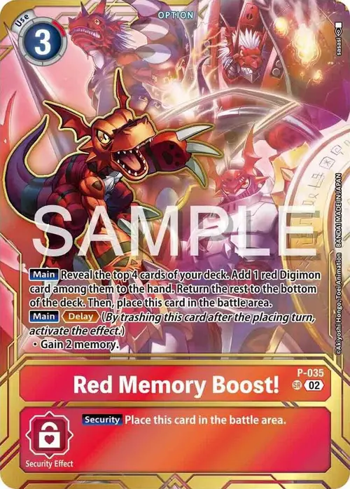 Red Memory Boost! - P-035 (Premium Card Collection - Memory Boost! Set) card art
