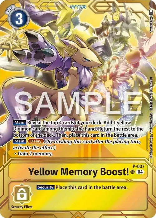Yellow Memory Boost! - P-037 (Premium Card Collection - Memory Boost! Set) card art