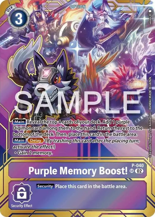 Purple Memory Boost! - P-040 (Premium Card Collection - Memory Boost! Set) card art