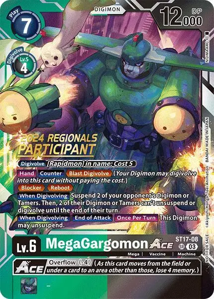 MegaGargomon ACE (2024 Regionals Participant) card art