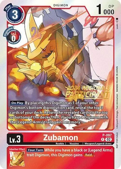 Zubamon - P-097 (2024 Regionals Participant) card art