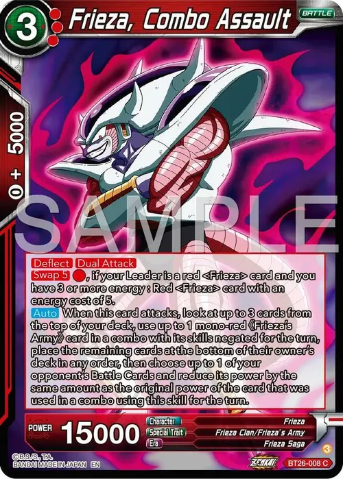 Frieza, Combo Assault card art