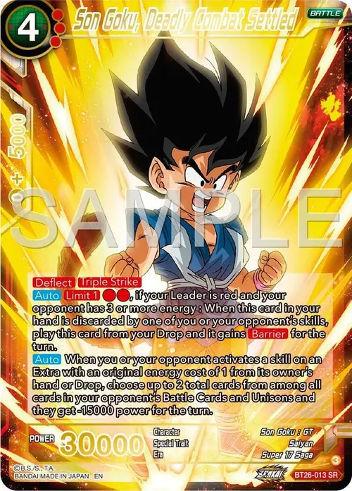 Son Goku, Deadly Combat Settled card art