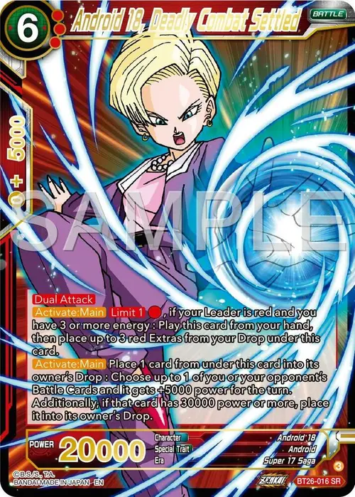 Android 18, Deadly Combat Settled card art