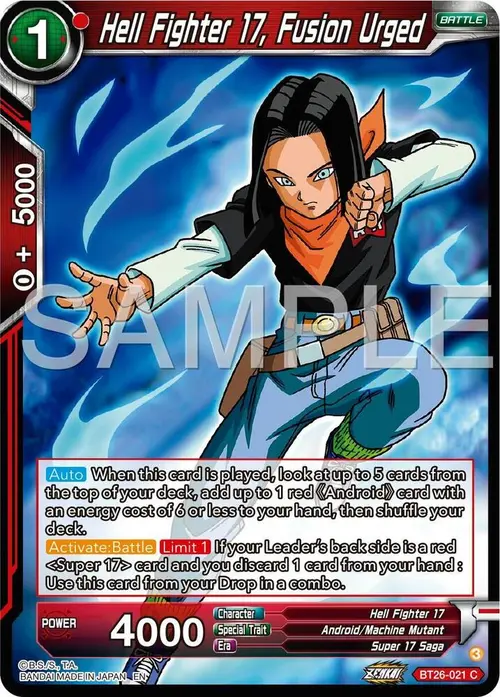 Hell Fighter 17, Fusion Urged card art