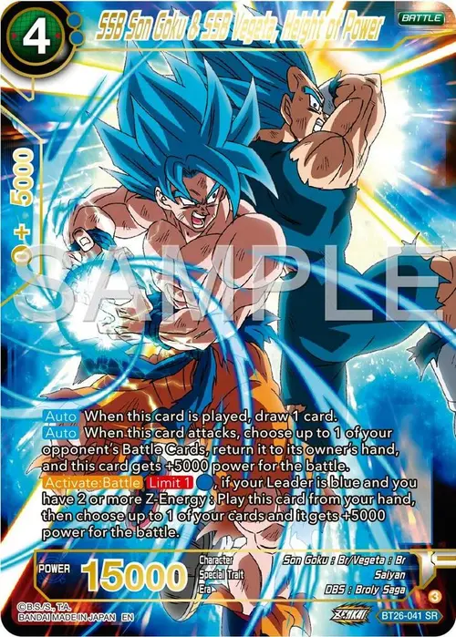 SSB Son Goku & SSB Vegeta, Height of Power card art