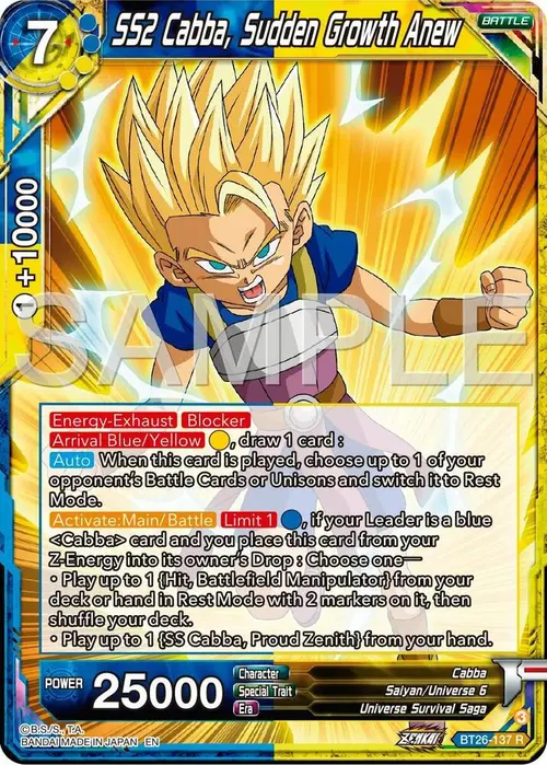 SS2 Cabba, Sudden Growth Anew card art