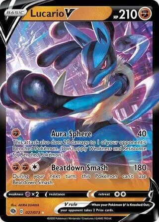 Lucario V - 027/073 (Non-Holo) card art