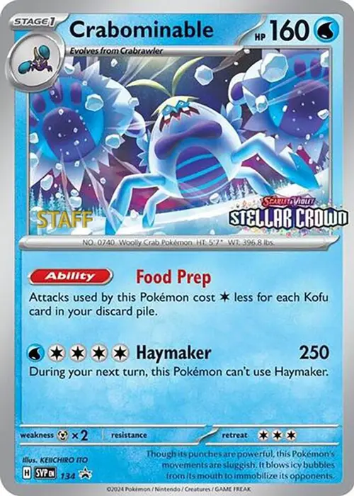 Crabominable - 134 (Prerelease) [Staff] card art