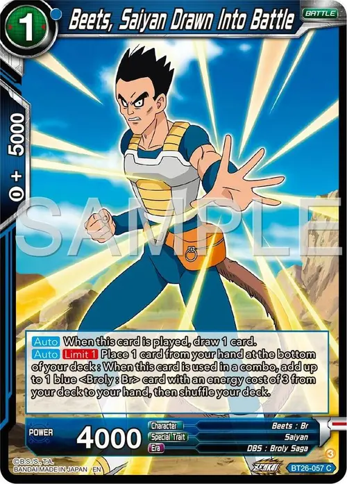 Beets, Saiyan Drawn Into Battle card art