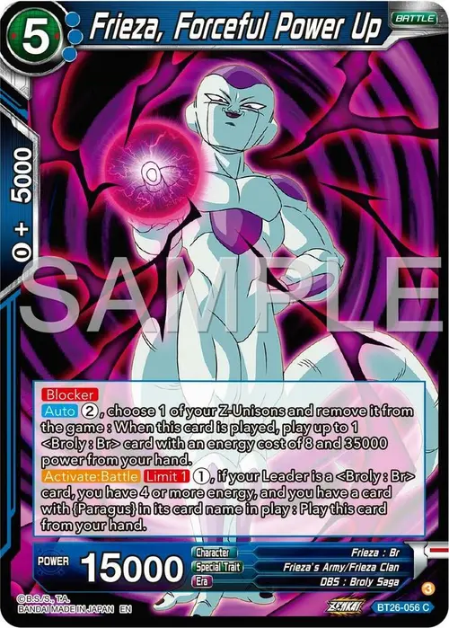 Frieza, Forceful Power Up card art