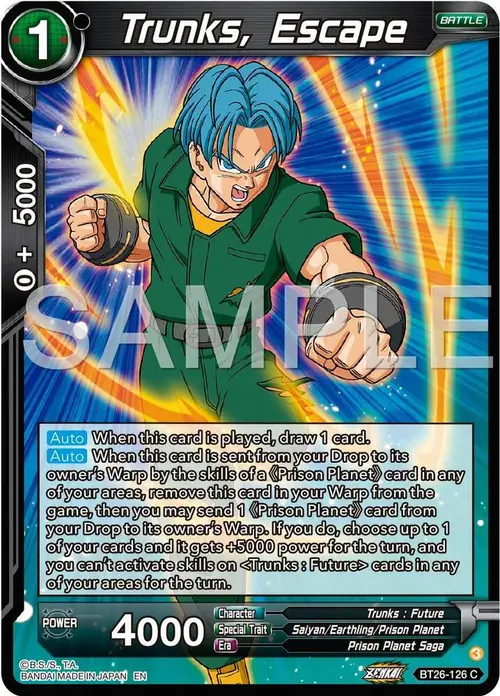 Trunks, Escape card art