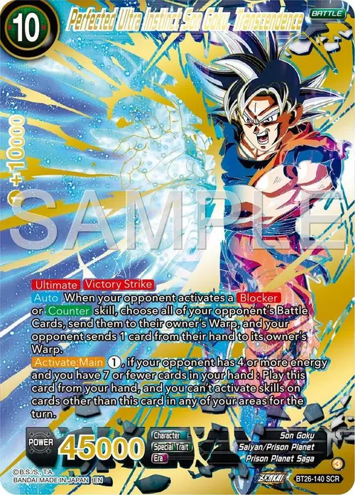 Perfected Ultra Instinct Son Goku, Transcendence card art