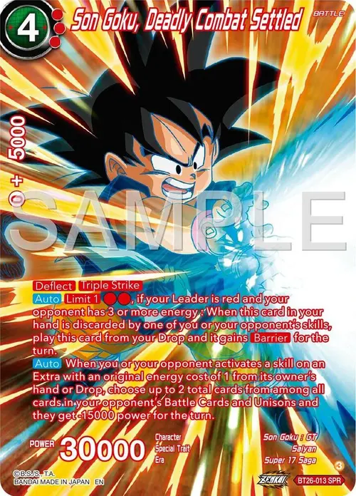 Son Goku, Deadly Combat Settled (SPR) card art