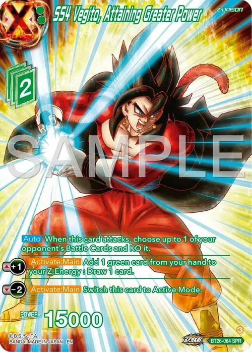 SS4 Vegito, Attaining Greater Power (SPR) card art