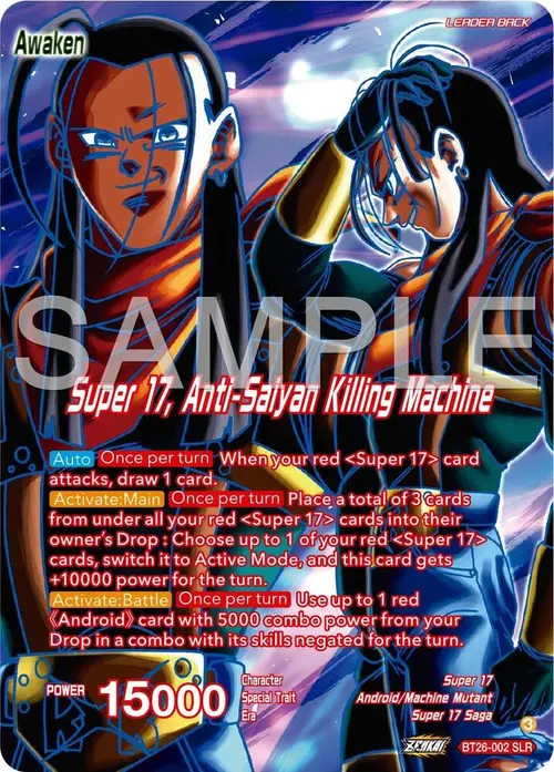 Hell Fighter 17 // Super 17, Anti-Saiyan Killing Machine (Alternate Art) card art