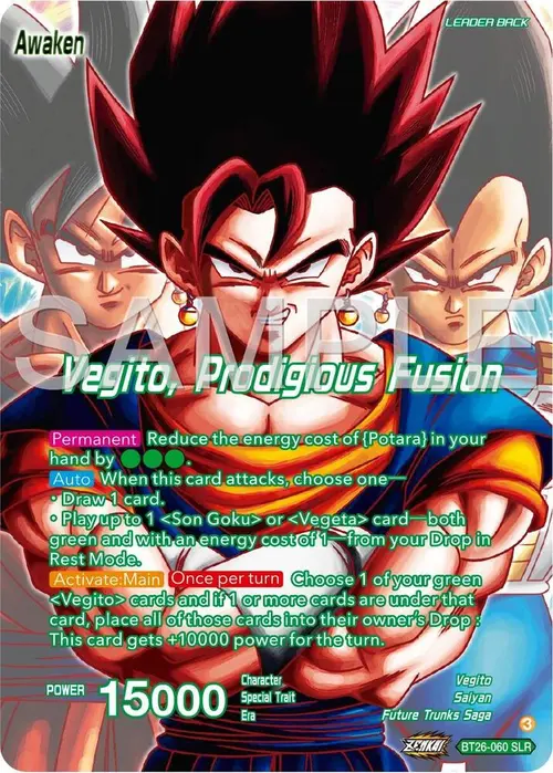 Son Goku & Vegeta // Vegito, Prodigious Fusion (Alternate Art) card art