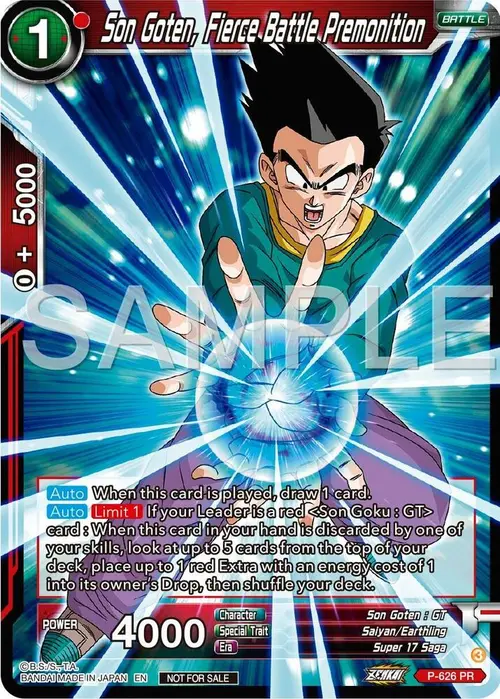 Son Goten, Fierce Battle Premonition (Zenkai Series Tournament Pack Vol.9) card art
