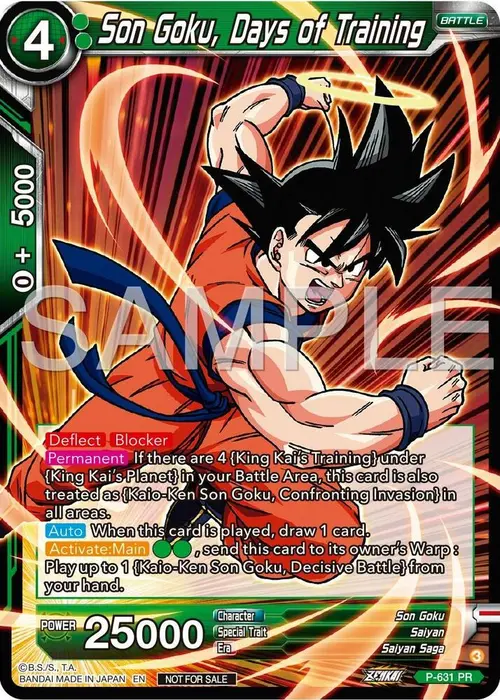 Son Goku, Days of Training (Zenkai Series Tournament Pack Vol.9) card art