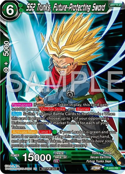 SS2 Trunks, Future-Protecting Sword (Zenkai Series Tournament Pack Vol.9) card art