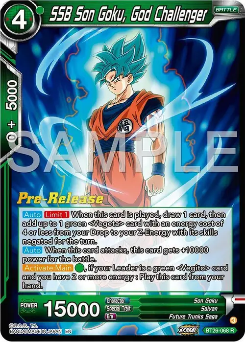 SSB Son Goku, God Challenger card art