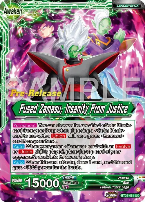 Zamasu // Fused Zamasu, Insanity From Justice card art