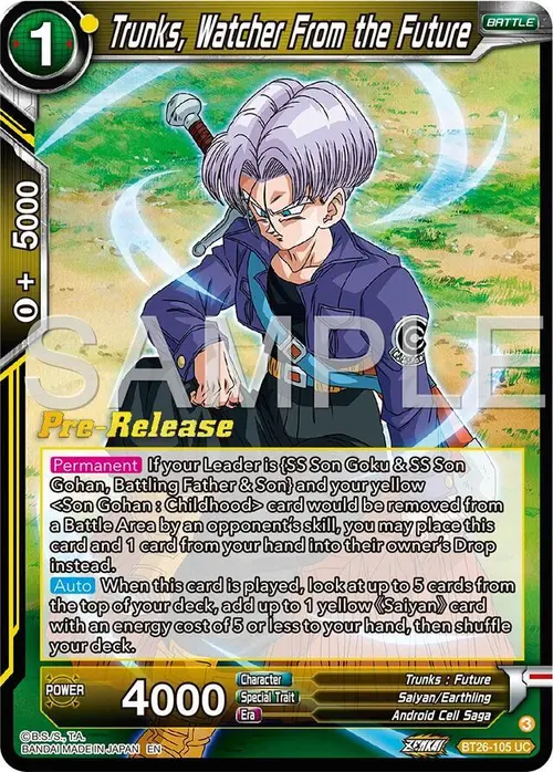 Trunks, Watcher From the Future card art