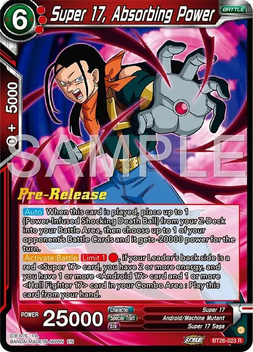 Super 17, Absorbing Power card art