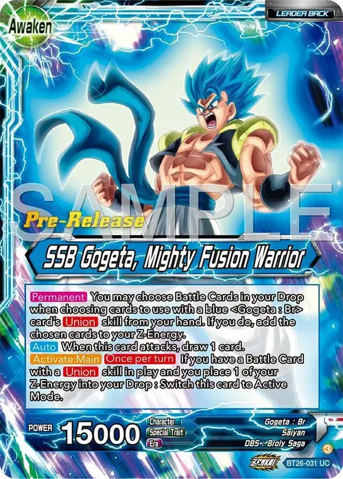 Gogeta // SSB Gogeta, Mighty Fusion Warrior card art