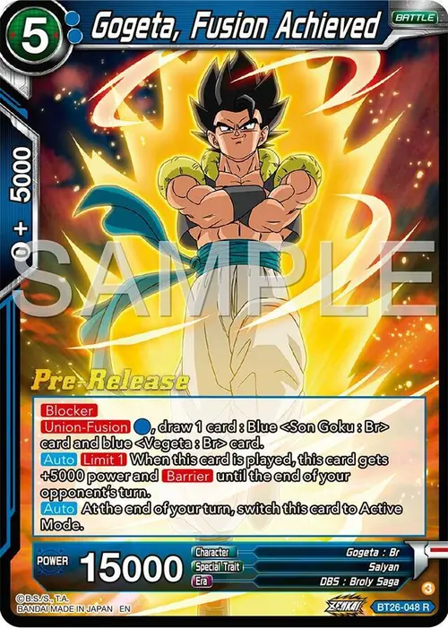 Gogeta, Fusion Achieved card art