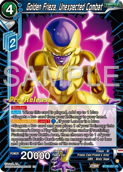Golden Frieza, Unexpected Combat card art