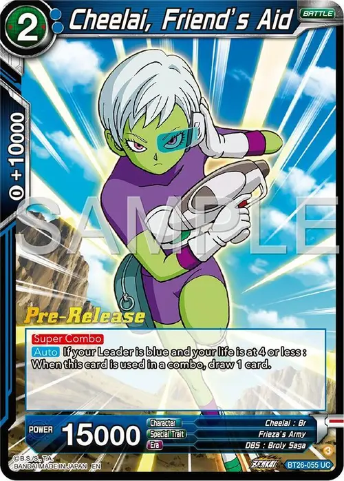 Cheelai, Friend's Aid card art