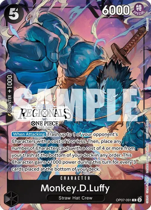Monkey.D.Luffy (091) (Online Regional 2024 Vol. 3) card art