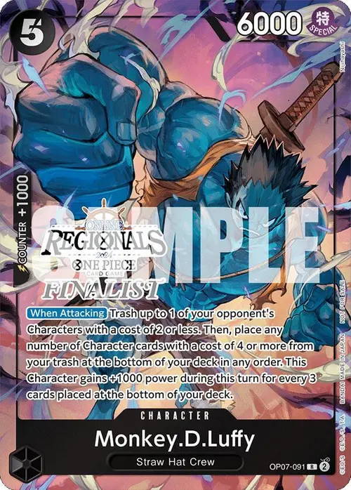 Monkey.D.Luffy (091) (Online Regional 2024 Vol. 3) [Finalist] card art