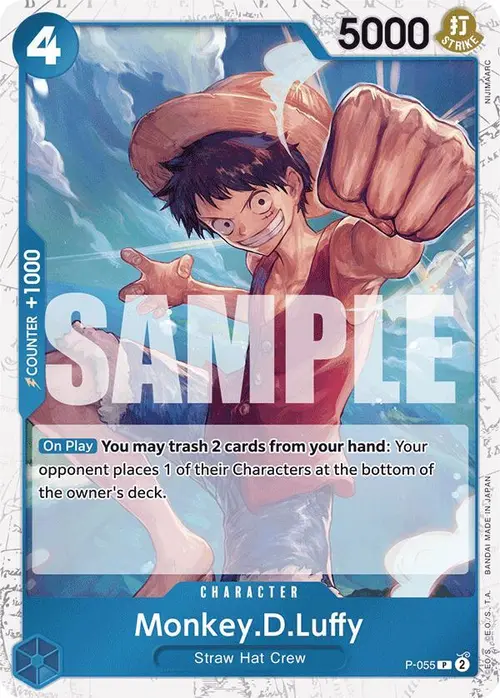 Monkey.D.Luffy (P-055) (Jolly Roger Foil) card art