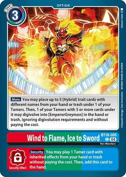 Wind to Flame, Ice to Sword card art