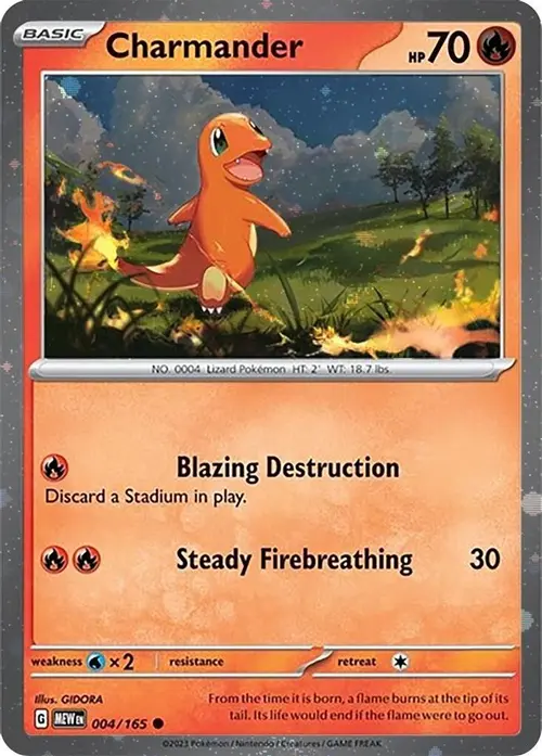 Charmander - 004/165 (Cosmos Holo) card art