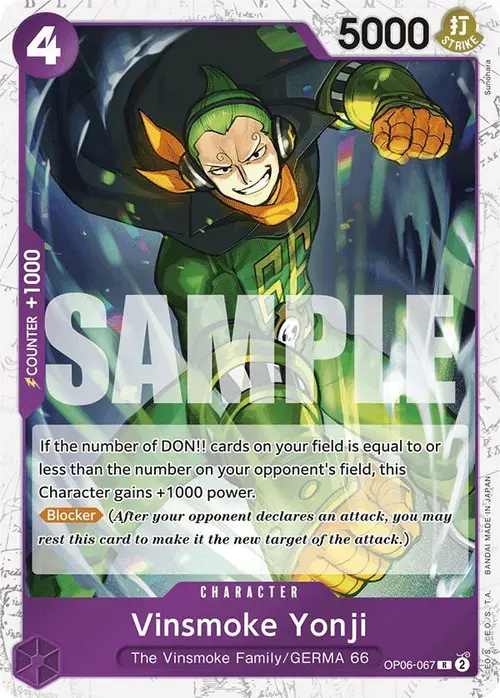 Vinsmoke Yonji (OP06-067) (Jolly Roger Foil) card art