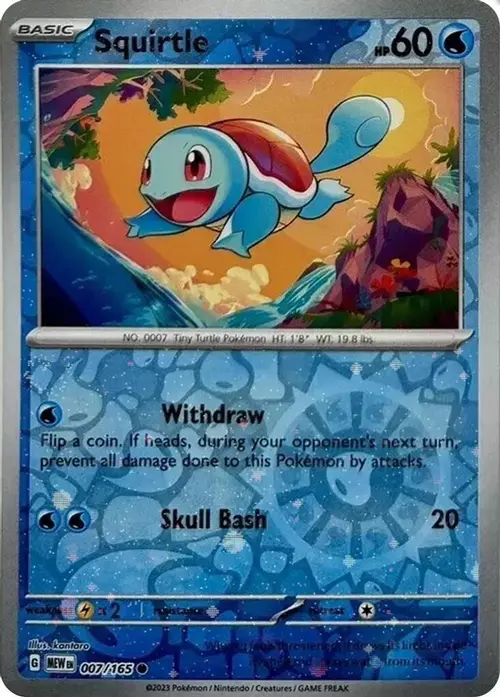 Squirtle - 007/165 (Reverse Cosmos Holo) (Costco Exclusive) card art