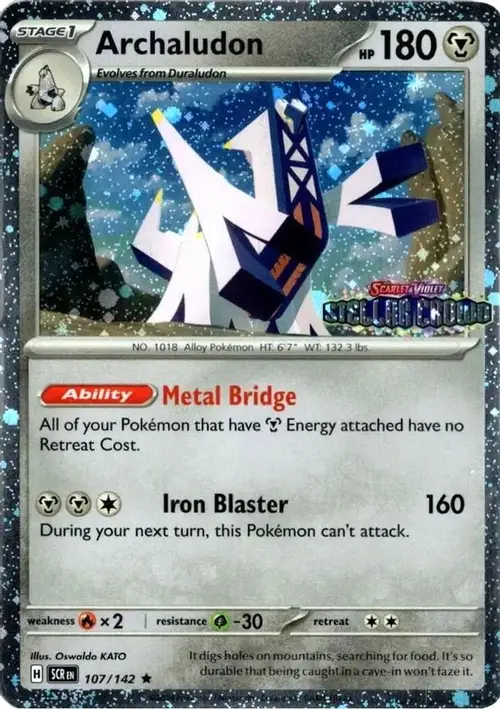 Archaludon - 107/142 (Cosmos Holo) (Stellar Crown Stamp) card art