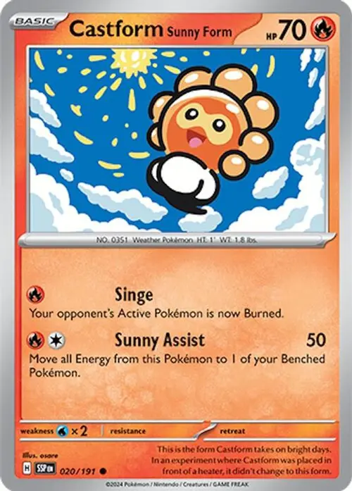 Castform Sunny Form - 020/191 card art