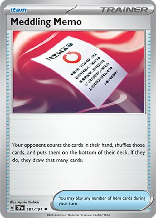 Meddling Memo card art