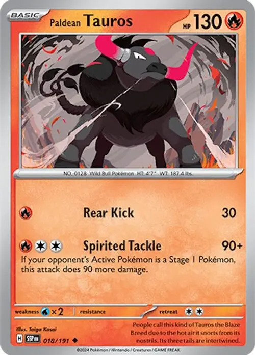 Paldean Tauros - 018/191 card art