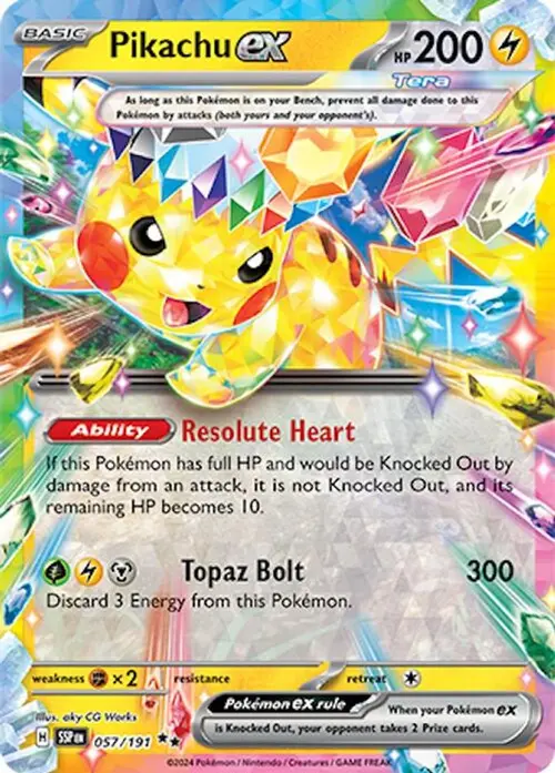 Pikachu ex - 057/191 card art