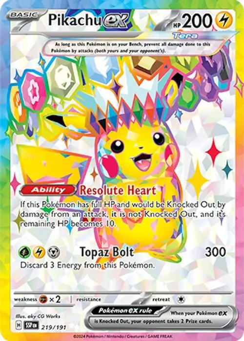 Pikachu ex - 219/191 card art